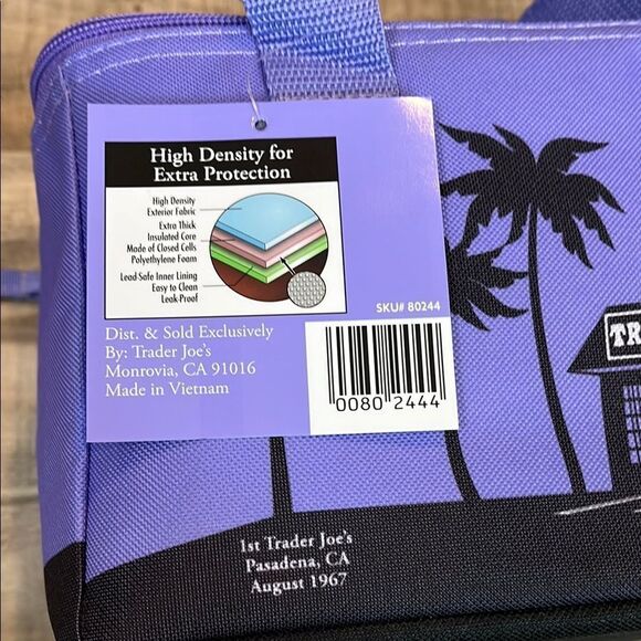 Trader Joe's Purple Lavender mini Insulated Lunch Bag - Picture 3 of 5